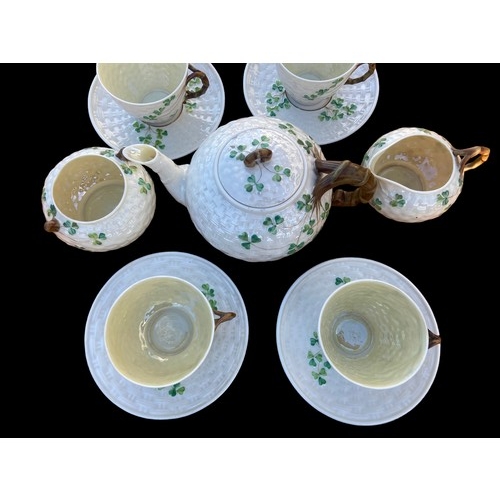 830 - AN 11 PIECE 2nd PERIOD BELLEEK TEA SERVICE