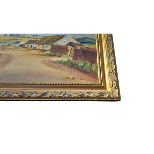 75A - IRISH COLLEGE PAINTING OIL ON BOARD SIGNED R.M. GRAHAM