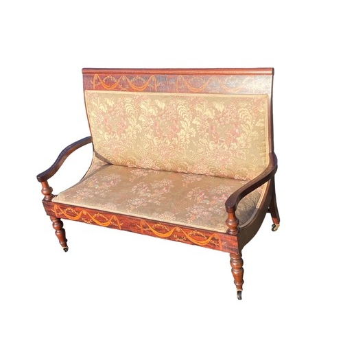 496 - A VICTORIAN INLAID 2 SEATER SETTEE