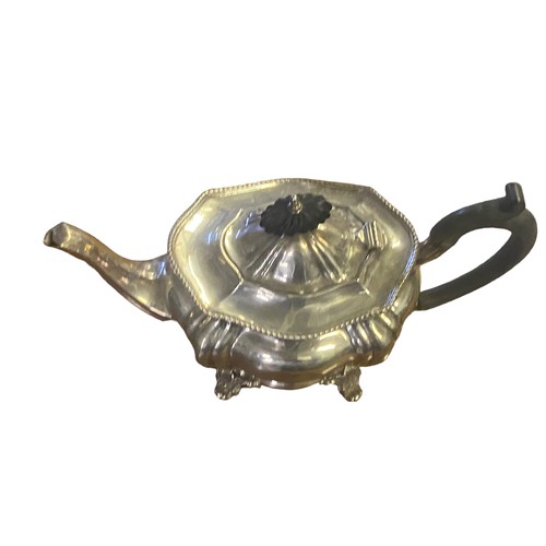 689 - A SILVER TEAPOT OVERALL WEIGHT 439grms