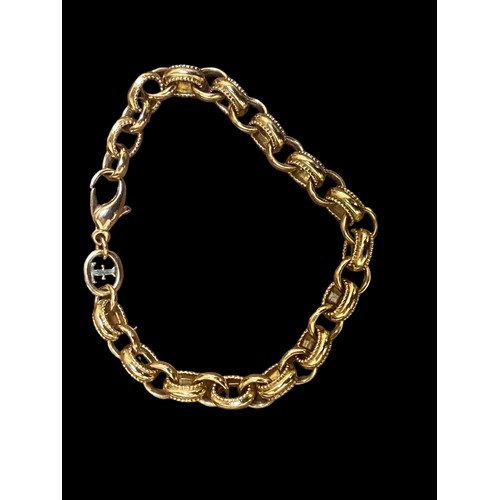 677 - A BEAUTIFUL THEO FENNELL HAND MADE CHAIN BRACELET IN D2 LILY LINK 18ct GOLD IN ORIGINAL BOX  7