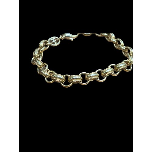 677 - A BEAUTIFUL THEO FENNELL HAND MADE CHAIN BRACELET IN D2 LILY LINK 18ct GOLD IN ORIGINAL BOX  7