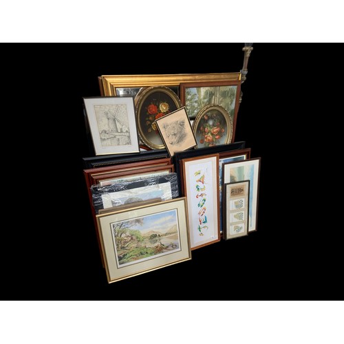 1 - MIXED LOT OF GOOD QUALITY PRINTS PAINTINGS AND MIRRORS