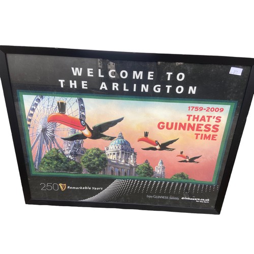 60 - GUINNESS ARLINGTON FRAMED POSTER 33x25