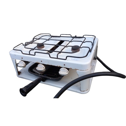 65 - A GAS 2 RING WITH GRILL BREAKFAST COOKER