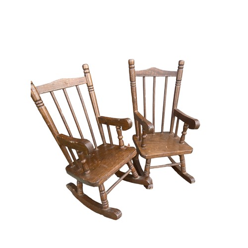 78 - 2 MINI ROCKING CHAIRS WITH TEDDIES