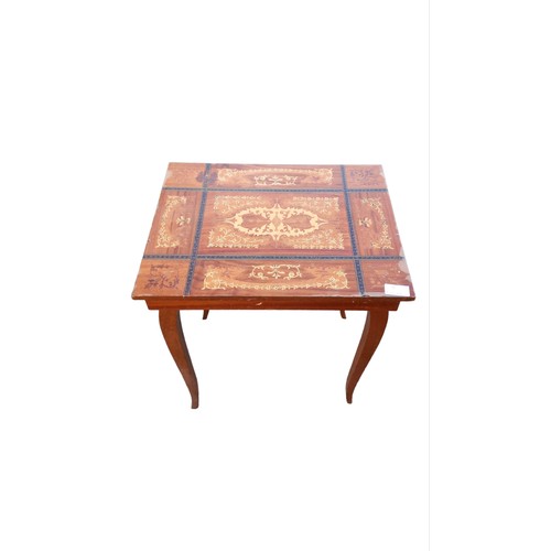 112 - AN ITALIAN INLAID SEWING/STORAGE TABLE