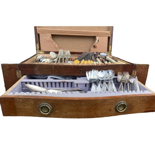 119 - CUTLERY BOX AND CONTENTS