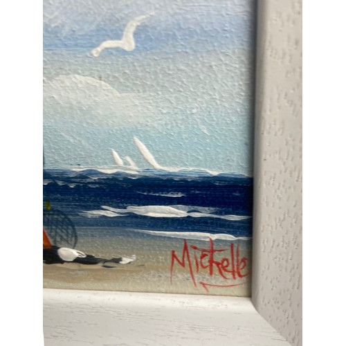 147 - BEACH DAYS AN OIL ON BOARD BY MICHELLE 11 x 9.5