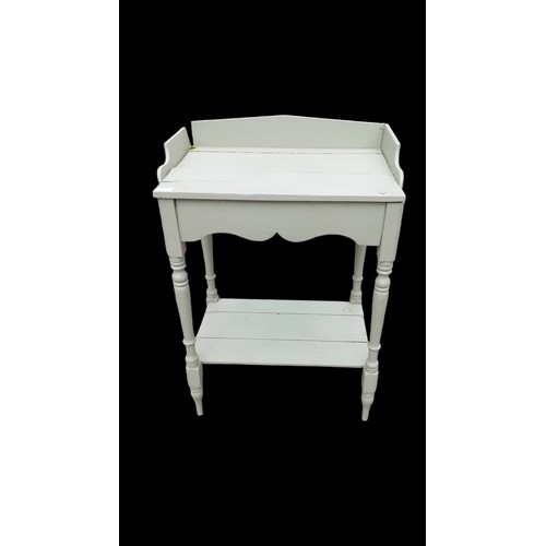 23 - AN ANTIQUE (PAINTED ) PINE GALLERY WASHSTAND