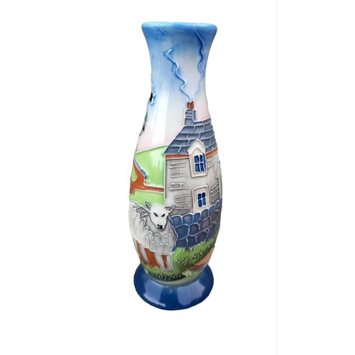 167 - AN OLD TUPTON WARE TUBELINED FARMYARD SCENE VASE 6