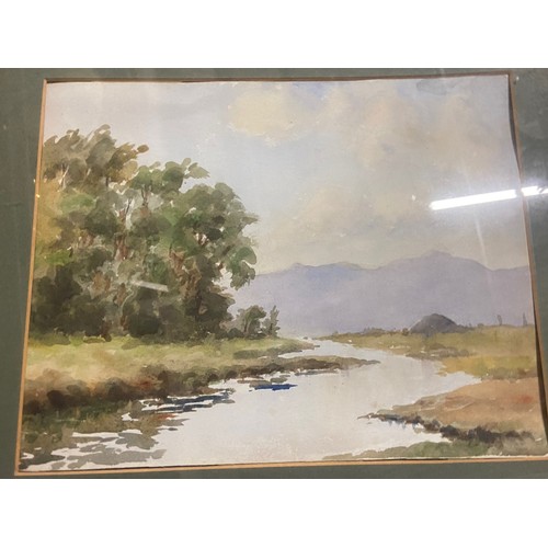 33 - A PAIR OF OAK FRAMED WATER COLOURS (1 HAS SOME FOXING) 19X16.25