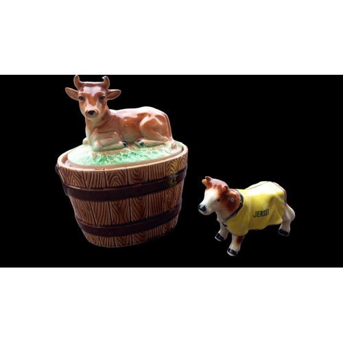 361 - A JERSEY COW AND COW LID BUTTER DISH