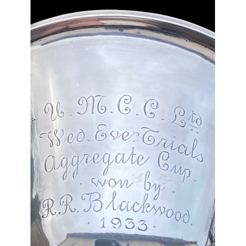 486 - BIRMINGHAM SILVER TROPHY ENGRAVED ON BASE retailed by sharman d neill ltd 22 donegal place 162.85grm