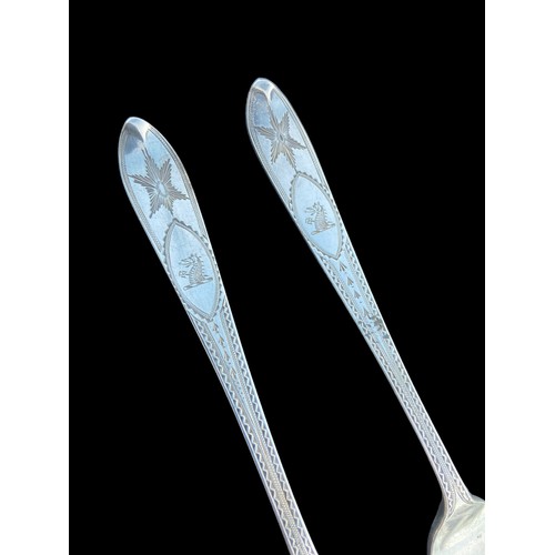 504 - A PAIR OF BRIGHT CUT IRISH SILVER FORKS BY GIBSON 81.39grm