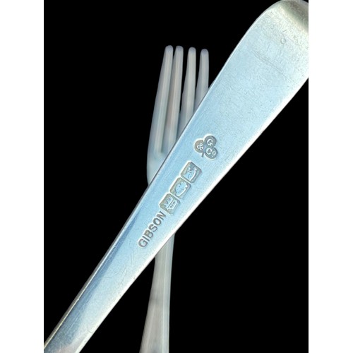 504 - A PAIR OF BRIGHT CUT IRISH SILVER FORKS BY GIBSON 81.39grm