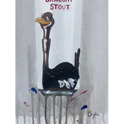 579 - MY GOODNESS MY GUINNESS AN OIL ON CANVAS BY BOLIN 22.5 x 18