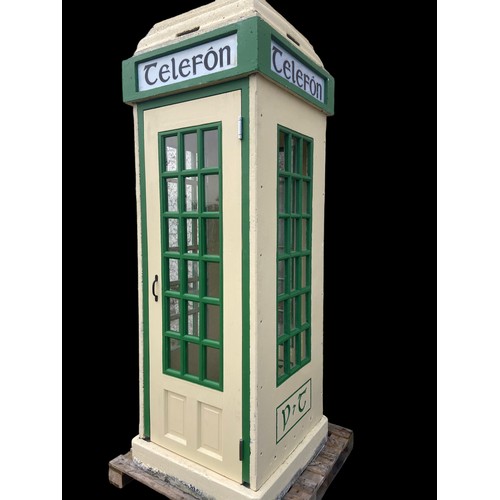 600 - AN ORIGINAL IRISH TELEPHONE BOX CIRCA 1940s THIS IS A RARE OPPORTUNITY TO ACQUIRE ONE OF THE MOST IC... 