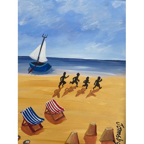 600A - TRAINING ON THE BEACH AN OIL BY JOHN ORSMBY 18 x 16