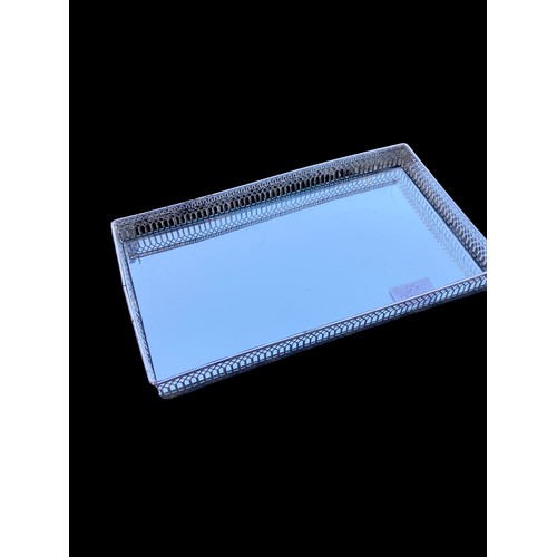 100A - 2 PIERCED MIRRORED AND METAL TRAYS