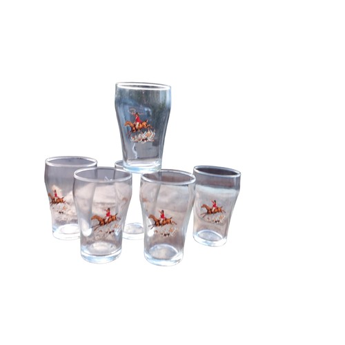 14 - 6 VINTAGE HUNTSCENE GLASSES