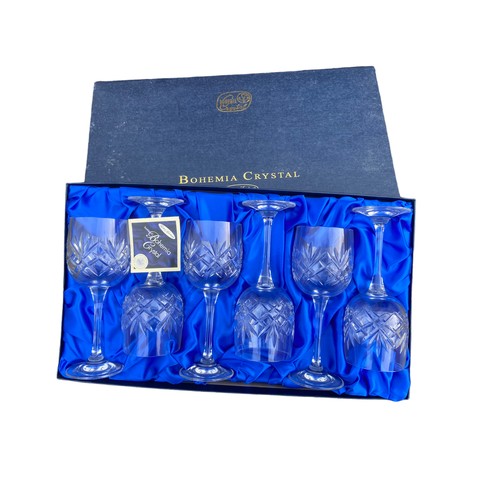 34 - BOXED BOHEMIAN CRYSTAL SET