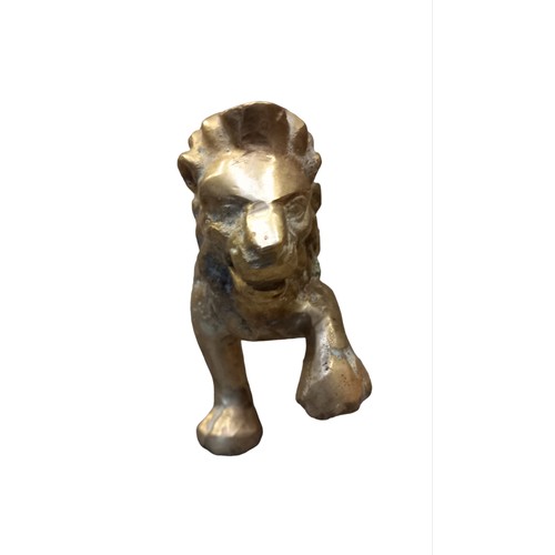 44 - VERY HEAVY BRASS LION DOORSTOP