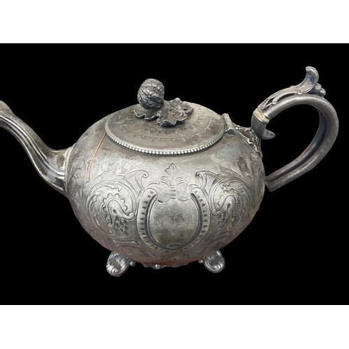 60 - 3 PEWTER TEAPOTS