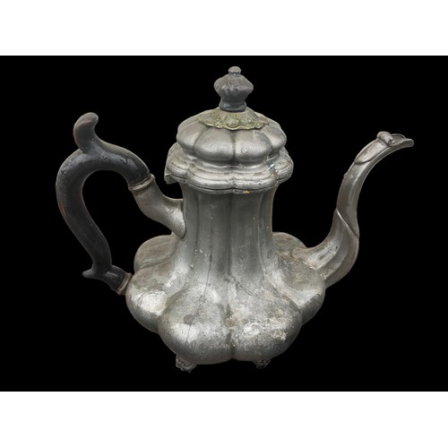 60 - 3 PEWTER TEAPOTS