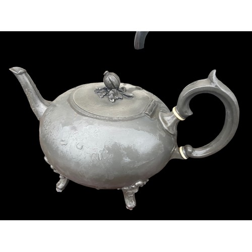 60 - 3 PEWTER TEAPOTS