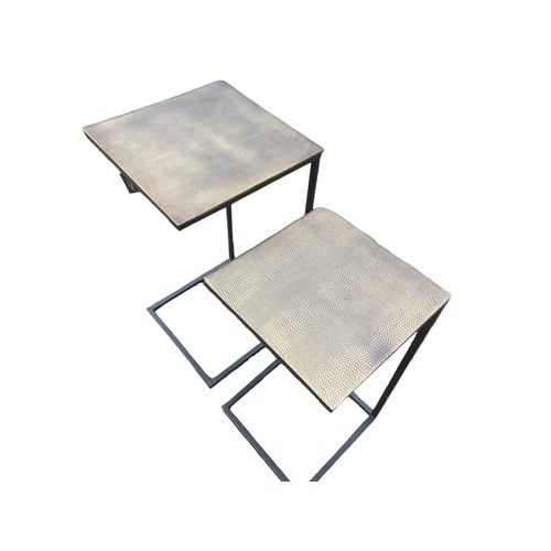 157 - A NEW NEST OF 2 DESIGNER STYLE SQUARE TABLES