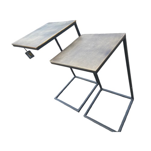 157 - A NEW NEST OF 2 DESIGNER STYLE SQUARE TABLES