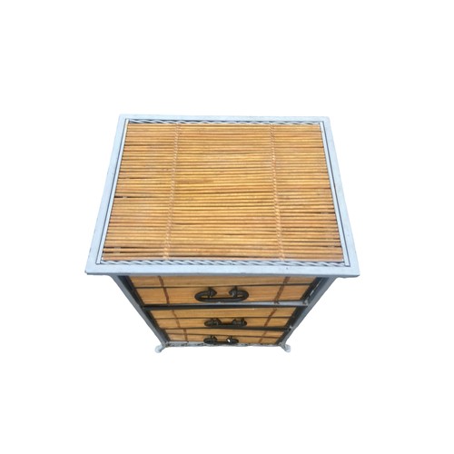 159 - A METAL & WICKER 3 DRAWERED CHEST