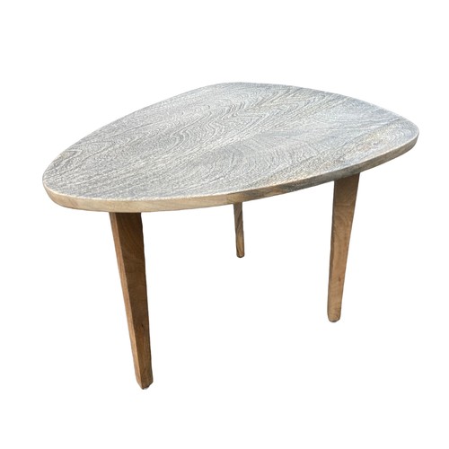 166 - A NEW NATURAL FINISHED SHAPED LAMP TABLE