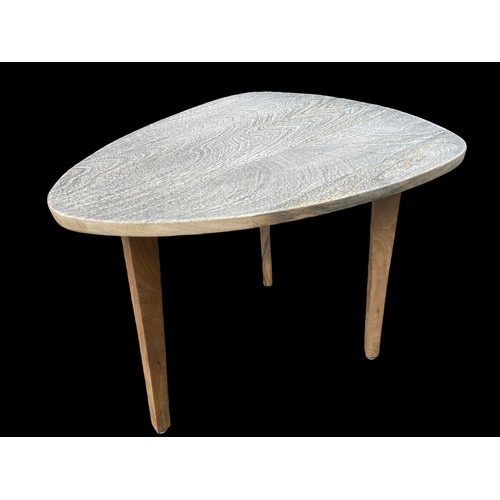 166 - A NEW NATURAL FINISHED SHAPED LAMP TABLE