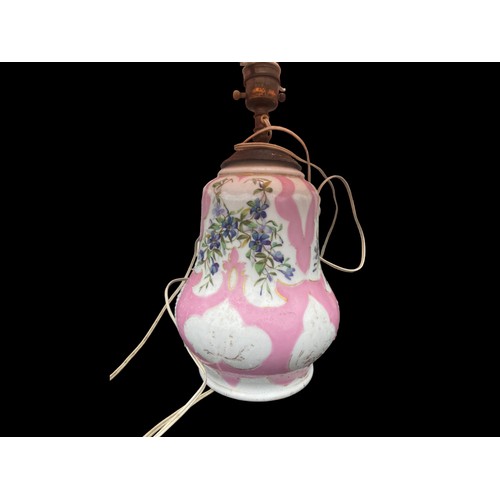 179 - ANTIQUE HANDPAINTED LAMP