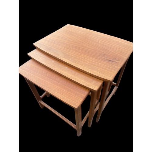 183 - A RETRO TEAK NEST OF 3 TABLES BY GILLESPIE & WOODSIDE LIMITED BELFAST