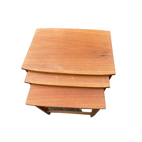 183 - A RETRO TEAK NEST OF 3 TABLES BY GILLESPIE & WOODSIDE LIMITED BELFAST