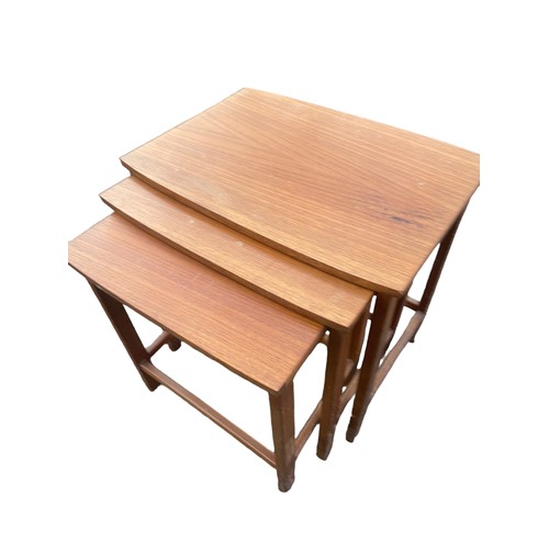 183 - A RETRO TEAK NEST OF 3 TABLES BY GILLESPIE & WOODSIDE LIMITED BELFAST