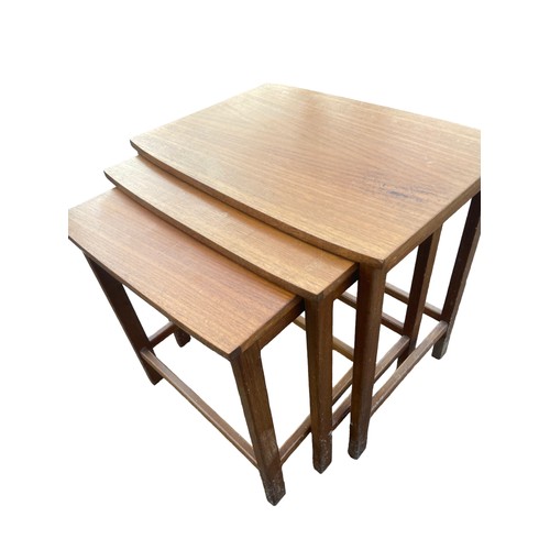 183 - A RETRO TEAK NEST OF 3 TABLES BY GILLESPIE & WOODSIDE LIMITED BELFAST