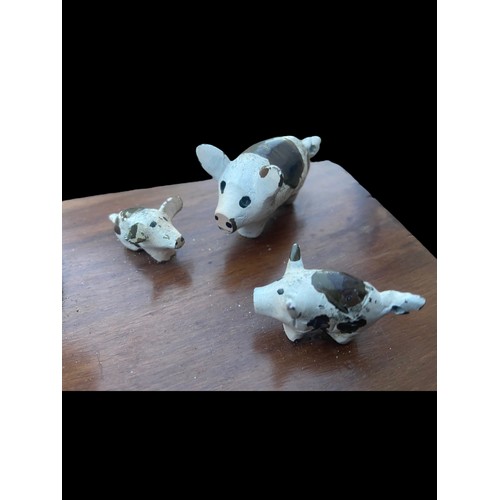 199 - UNUSUAL COLD PAINTED PIG CANDLESTICK