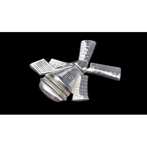 238 - A SILVER WINDMILL BROOCH BOXED