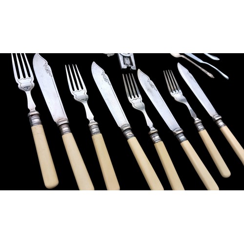 251 - A QUANITY OF CUTLERY TO INCLUDE SILVER HANDLED ITEMS