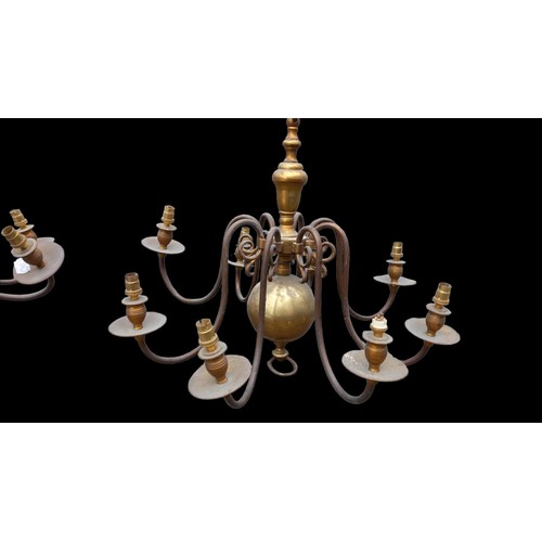 89 - PAIR OF BRASS CHANDILIARS