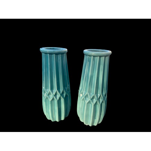 103 - A PAIR  OF NEW RETRO STYLE TURQUOISE VASE