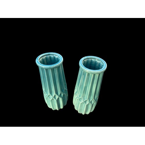 103 - A PAIR  OF NEW RETRO STYLE TURQUOISE VASE