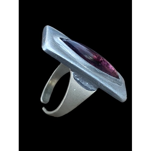 282 - A PEWTER DANISH JENGER JENSEN DESIGNER RING