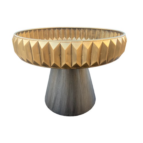 298 - A NEW DESIGNER STYLE GILT AND GREY METAL TABLE