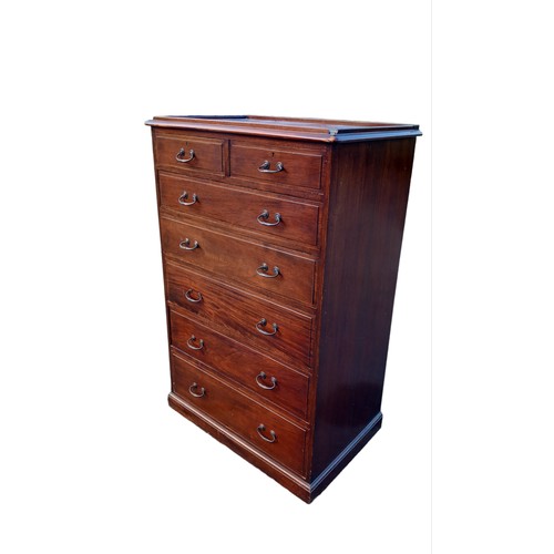 300 - MAHOGANY 2 OVER 5 SHIPS CHEST OF DRAWERS