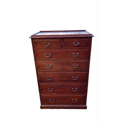 300 - MAHOGANY 2 OVER 5 SHIPS CHEST OF DRAWERS